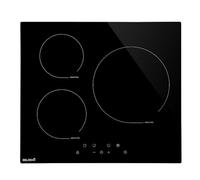 Plaque Induction 3 Feux Encastrable BELDEKO - 5800W avec Booster - Fiable et Robuste - Minuteur, Touches Tactiles, Anti-Débordement, 9 Niveaux de Puissance