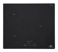 Plaque induction 3 foyers Continental Edison 3 timers 3 boosters Noir Noir G