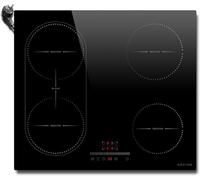 Plaque Induction 4 Feux avec Prise, Plaque de Cuisson Electrique Encastrable 60CM, Table de Cuisson Induction 6400W avec Zones Flexibles, Commande Par Curseur, Sécurité Enfant, Minuterie