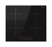 Plaque Induction 4 Feux, Plaque de Cuisson Induction avec Technologie Demi-Pont, Fonction Boost, Chauffage Uniforme, Minuterie 99 Min, Verrouillage Sécurité 6400W