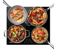 Plaque Induction 4 Foyer 6000W 59cm Minuterie Protection Securite Enfants Auto Arrêt CIARRA CD4BIH-E