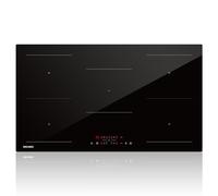 Plaque Induction 5 Feuxs Encastrable, WEHIMO Plaque de Cuisson Induction 5 Zones Avec Minuterie, 8600W, 5 Boosters, Zones Flexibles, Verrou Enfants, 90cm