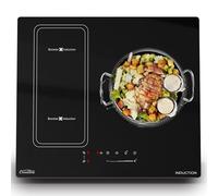 Plaque Induction 60 cm 3 Feux Encastrable Table de Cuisson Électrique 6500W avec Fonction Boost, Commande Tactile 9 Niveaux, Minuterie 99 min, Verrouillage Sécurité Enfant, Zone Bridge & Pause