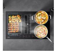 Plaque Induction Aspirante 83cm Filtre Plasma Renouvelé Hotte A+ 500m3/h 4 Vitesses Booster Flexizone Ciarra ONE