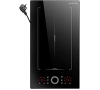 Plaque induction domino 2 feux flexzone,curseur rond,prise intégrée,minuterie,verrouillage sécurité enfants,3500W 220-240V