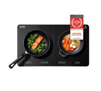 Plaque induction double, 3500W, minuterie, 10 niveaux, écran LED, verrouillage enfants, sécurité surchauffe