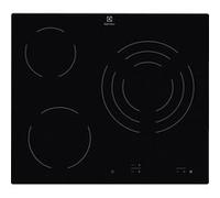 Electrolux EHF6232IOK Plaque vitrocéramique, 60 cm, 3 zones de cuisson, contrôle tactile indépendant, verrouillage de sécurité, indicateurs de chaleur, série 300, noir
