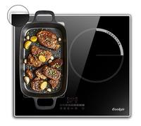 Plaque induction encastrable - SUTEO - 3 feux - 60 cm - 6800W - Commande tactile - Zone flexible - Bord inox