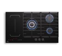 Klarstein MultiChef 5 Plaque Induction Et Gaz - 5 Zones, Flexzone, 10,6 Kw, Commande À Glissière, Stop&Go, Minuterie, Noir, 87,5 Cm