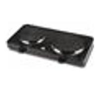 Girmi PE36 Plaque Électrique Double, Ø15,5 - Ø18,5, 2500W, Assiettes dans Fonte, Noir