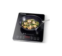 Plaque Induction Portable, 2000W avec corps mince, 10 niveaux de puissance, 10 réglages de température, minuterie de 3 heures, Bord argenté