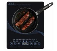 Plaque Induction Portable 2200W 1 feu Panneau en Verre Trempé Réglage de la Puissance Sur 8 Niveaux Minuterie 180 Minutes