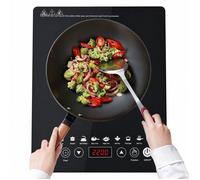 Plaque Induction Posable 2200W - 8 Niveaux - Cuisson Rapide et Économique - Design Compact pour Maison/Bureau/Voyage