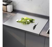 Plaque Inox Cuisine En Acier Inoxydable, Planche A Decouper Inox, Protege Plan De Travail Cuisine Avec Bord D'arrêt, Planche À Pétrir Inox Pour Pain Et Pizza(58x80cm)