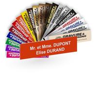 Plaque Interphone Sonnette Personnalisable De 1 À 2 Lignes - Nom Gravé - Adhésive PVC - 6 x 1,5 cm (Orange)