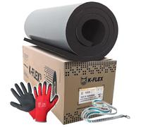 Plaque isolante K-Flex ST auto-adhésive + Gants + Scorprotect® Porte-clés (Noir, épaisseur isolante 32 mm, 1000 x 3000 mm)