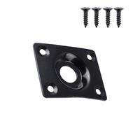 Plaque jack pour guitare électrique avec vis, prise jack de sortie pour guitare et basse, noir