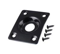 Plaque jack rectangulaire pour guitare électrique style Tele, compatible avec les Paul - Chrome/noir/or, finition métal, 36,8 x 28,8 mm avec 4 vis (set)