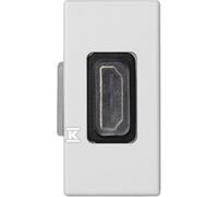 Plaque K45/2 adaptateur HDMI-HDMI 22,5x45mm + insert blanc K129B/9