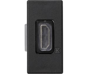 Plaque K45/2 adaptateur HDMI-HDMI 22,5x45mm + insert graphite K129B/14