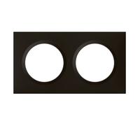 Legrand Plaque Dooxie 600892 2 postes Noir effet velours Plastique