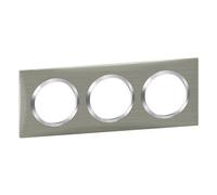 Plaque LEGRAND Dooxie 3 postes carré inox