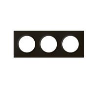 Legrand Plaque Dooxie 600893 – 3 postes – noir effet velours