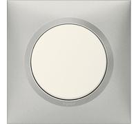 Legrand - Plaque de finition Dooxie 1 poste carré - Aluminium mat - Fabriqué en France
