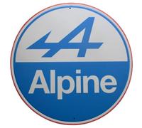 plaque logo alpine bleu blanc rouge tole decorative ronde 30cm