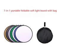 Plaque Lumineuse Réflecteur de Photographie 7 en 1,Ronde,Découpe de Fond,Circulaire,Portable,Pliable,Souple,60/80/110cm - Type 80cm