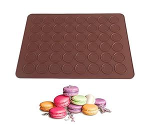 Plaque Macarons silicone, 48 puits Moule Cannelés silicone Moule à Macaron antiadhésif Tapis de Cuisson pour Macarons Patisserie (38 * 28cm)