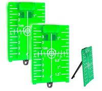 Plaque Magnétique pour Cible de Sol Niveau Cible Laser avec échelle,Carte de Plaque Cible de Sol Magnétique avec Support pour Niveau de Ligne D'alignement de Croisement (Vert) 2 Pcs