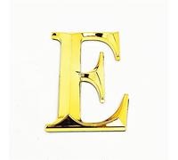 Plaque Maison Auto Adhésive 3D Chiffres 70mm 0-9 Lettres A-F Numéro Galvanoplastie Doré Moderne Alphabet Adresse Porte Hôtel 3M Colle Arrière Autocollant Signe Plastique ABS, pour Poubelles Boîte (E)