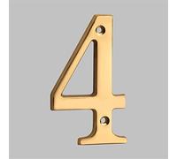 Plaque Maison Flottante 3D Chiffres Laiton Massif 4 Pouces 10cm Lettre Dorée Numéro Moderne Porte Appartement Alphabet Numérique Boîte Aux Lettres Adresse Extérieure Extérieures Montage à Vis (4)