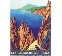 PLAQUE METAL 20X15cm PAYSAGE CALANCHE DE PIANA CORSE