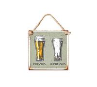 Plaque métal à suspendre PRESSION DEPRESSION 20 cm