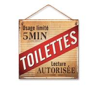 Plaque métal à suspendre Toilettes Usage Limité 20 cm