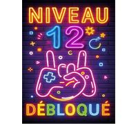 Plaque Métal Anniversaire Enfant Garçon ou Fille 12 Ans - “Niveau 12 Débloqué” - Déco Murale Gamer Effet Néon Rétro - Cadeau Geek Humoristique. (20x30cm)