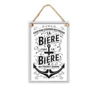 Plaque métal bière prend homme