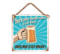 Plaque metal Boire modération