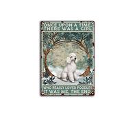 Plaque Metal Caniche Il Était Une Fois Une Fille Qui Aimait Vraiment Les Caniches Wall Sticker Drôle Mural Plaque Décorative Métal Mur Affiche pour Café Chambre Bar S