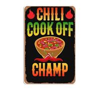 Plaque Metal Concours de chili du Texas jardin 20x30cm | plaque Décoration Drôle Affiche Étain pour Café Club Bar