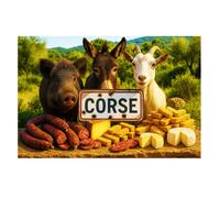 Plaque métal Corse produits du terroir