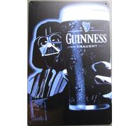 Plaque Métal Darth Vador & Guinness - Déco Humour Pop Culture - 20x30 Cm