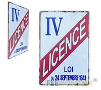 Plaque Métal Déco Vintage - Licence IV - Autorisation Débit de Boisson et Alcool - Licence 4 (20x30cm) OBJET DE DECORATION MURALE