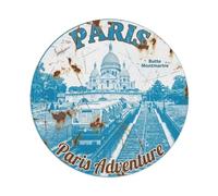Plaque Métal Déco Vintage Travel Paris Sacre Montmartre