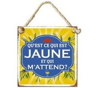 plaque métal décorative apéro 20cm jaune - sud trading cd6534 Jaune G