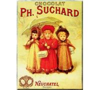 Plaque métal décorative - Publicité rétro Chocolat SUCHARD Neuchatel SUISSE - 40x30 Style Emaillé