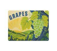 Plaque Métal Décorative, Vintage Grapes Illustration Kitchen Art Print | Choisissez des panneaux déco en métal pour une nouvelle maison, à offrir aux nouveaux propriétaires.