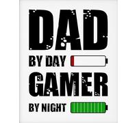 Plaque Metal Drôle Métal Mur Affiche Métal Étain Signe Rétro Plaque Deco Metal Pour Garage Café Salle De Bain 20x30cm Funny Father'S Day-Dad By Day Gamer By Night Poster